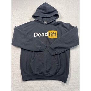 Gildan Heavy Blend Deadlift Parody Logo Hoodie Mens Medium Black Workout Gym